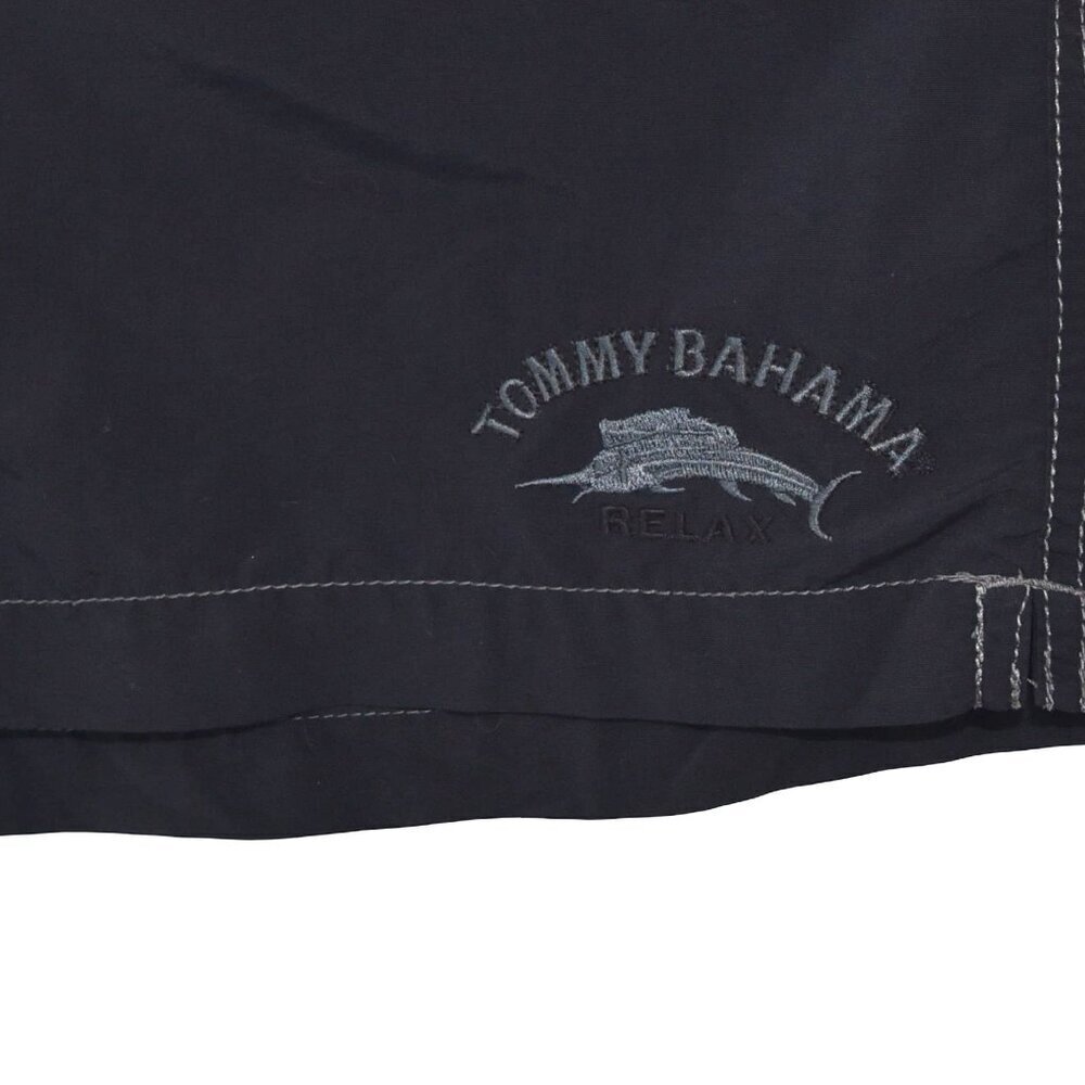Tommy Bahama Swim Shorts S Black Y2K Surf Beach 6" Inseam - Picture 3 of 6